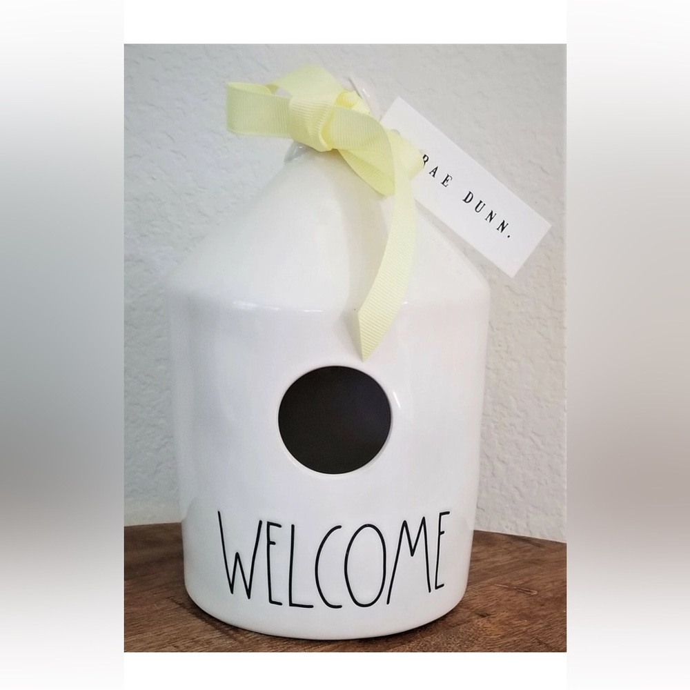 Rae Dunn WELCOME Birdhouse with Bee on Back HTF RARE NWT by Magenta